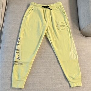 Zara Kids Lime Yellow Graphic Jogger Sweatpants
